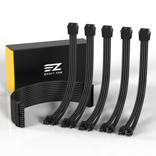 Verbessern Sie Ihr PC-Setup mit dem EZDIY-FAB PSU-Kabel! Flexible, schützende Nylon-Hülle und schöner Kabel-Combo. Perfekte Passform für maximale Leistung!