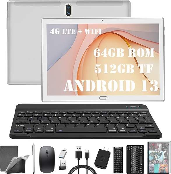 zonk tablet 10 zoll android 13 4g lte 64gb sim slot stift tastatur maus 1080p