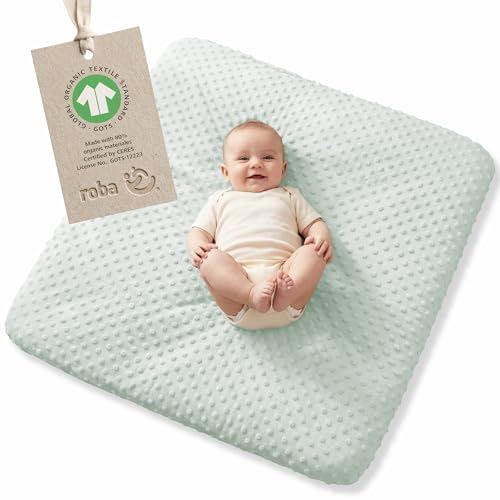 Spannbezug Lil Planet 75 x 85 cm Wickelauflage Bio-Baumwolle Frosty Green