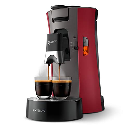 philips senseo select kaffee padmaschine 1450 watt, 0,9 liter, rot, aus recyceltem plastik