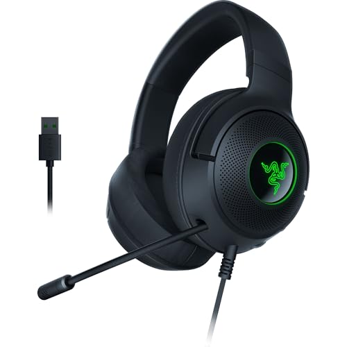 razer kraken v3 x gaming headset kabelgebunden, 7.1 surround sound, rgb, schwarz