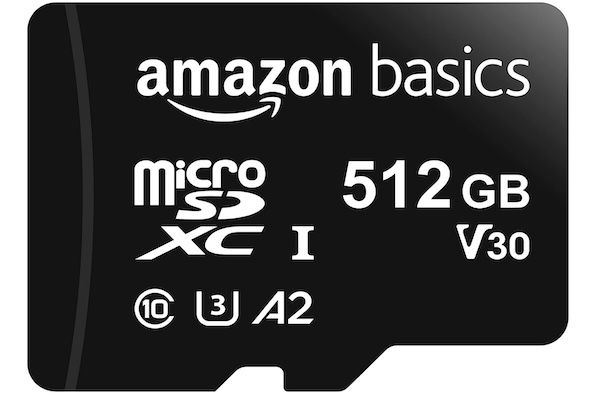 512 GB microsdxc amazon basics mit sd-adapter für 29,57 euro