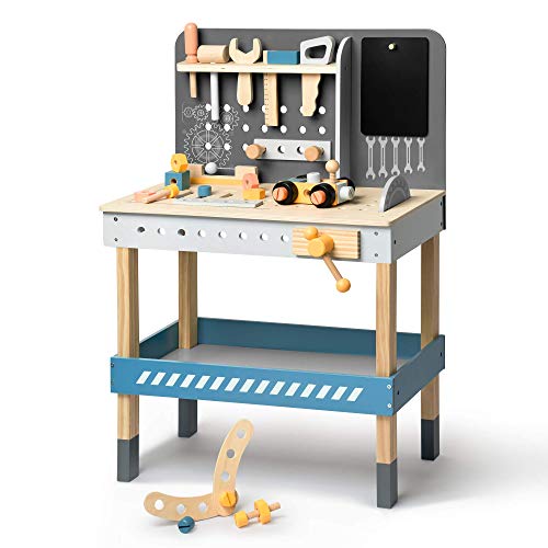 robud kinder werkbank holz mit werkzeug und zubehör für kinder ab 3 jahren