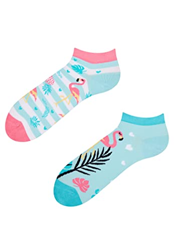 dedoles sneaker socken low cut unisex baumwolle flamingo design blau gr. 39-42