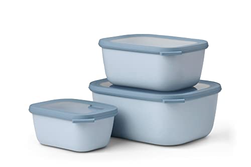 Produktbild: mepal multischale cirqula rechteckig 3-teilig set mikrowellengeschirr nordic blue