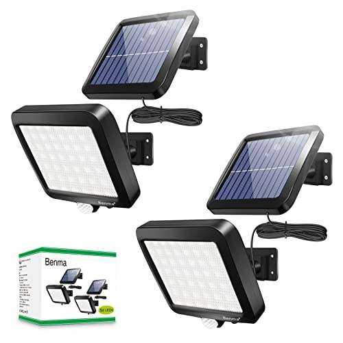 benma solarlampen außen 56 leds solar wandleuchte mit bewegungsmelder ip65 wasserdicht