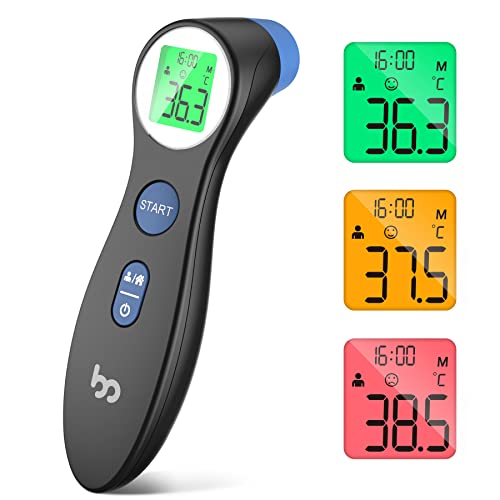 fieberthermometer kontaktlos stirnthermometer infrarot mit fieberalarm schwarz