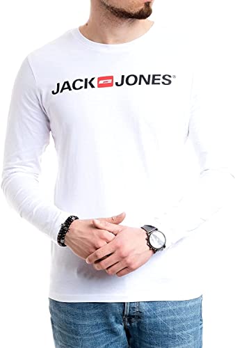 jack & jones herren longsleeve baumwolle langarmshirt t-shirt weiß 3xl multipack