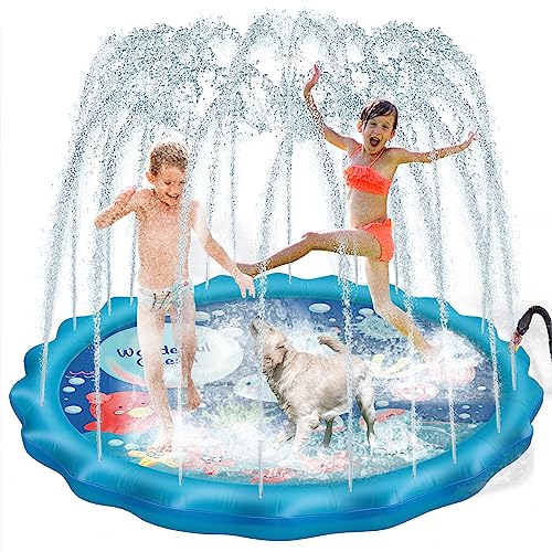 pellor splash pad 170cm, wasser spritzer spielmatte sprinkel outdoor spielzeug