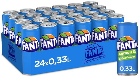Produktbild: fanta lemon & elderflower 24x 330ml nur 0,64 pro dose, jetzt 15,29 statt 20