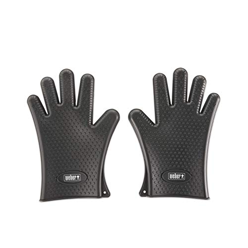 weber silikon grillhandschuhe wiederverwendbar hitzebeständig schwarz