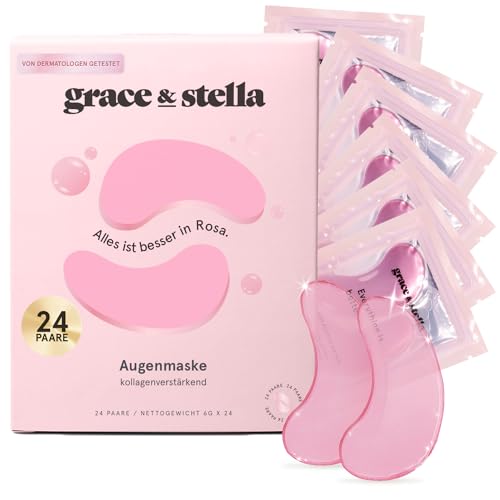 grace & stella augenpads gegen augenringe, kühlende gel augenmaske, 24 paare