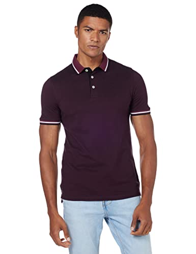 jack & jones poloshirt modell paulos slim fit bordeaux melange gr m bis XXL