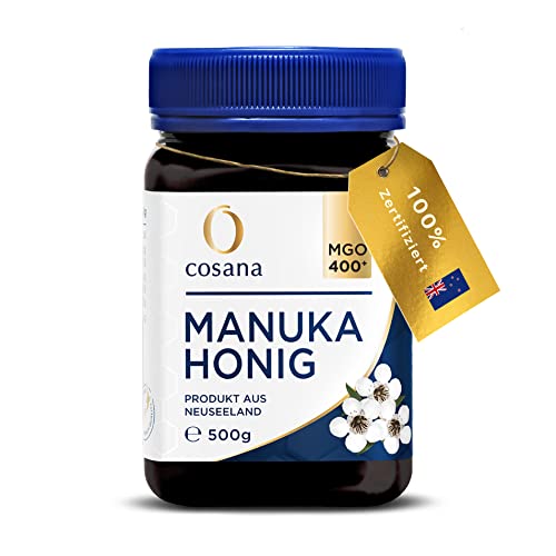 manuka honig 400 mgo cosana 500g - 100% pur, abgefüllt und zertifiziert in neuseeland