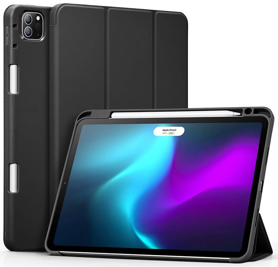 esr stiftetui für ipad pro 11 mit pencil holder, soft tpu rückseite, schwarz