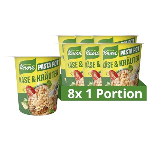 knorr pasta pot käse und kräuter instant nudeln 8 x 59 g fertig in 5 minuten