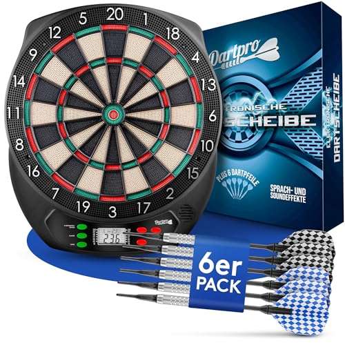 the original elektronische darttafel mit 6 darts für 1 bis 8 spieler