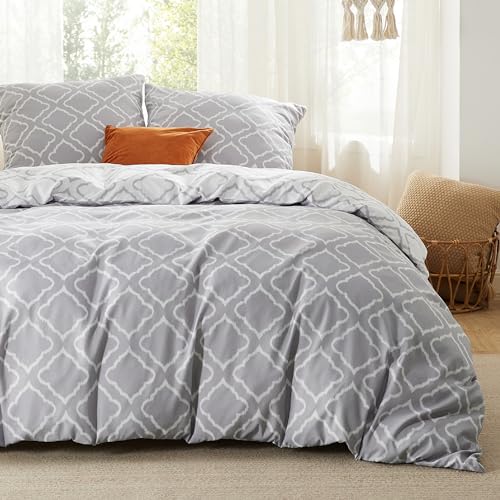 Produktbild: bedsure bettwäsche 220x240 cm 3-teilig mit kissenbezügen, öko-tex, wendebettwäsche grau