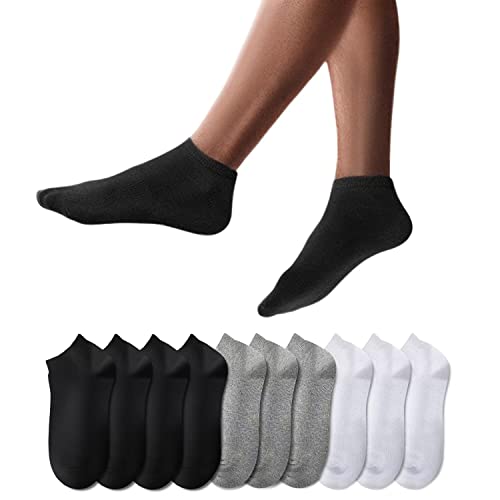 youShow sneaker socken unisex 10 paar kurze halbsocken baumwolle schwarz grau weiß 43-46