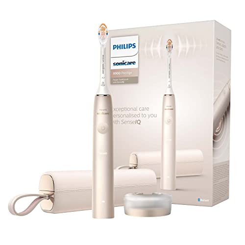 philips sonicare prestige 9900 eltickzahnbürste mit senseiq und ai, champagne