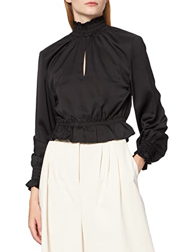 na-kd padded shoulder bluse damen schwarz 38 eu