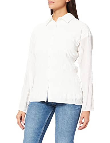 na-kd damen hemden light pleated shirt beige 36 eu