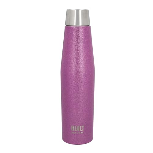 built apex thermos wasserflasche 540 ml auslaufsicher edelstahl lila glitzer