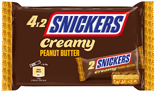 snickers creamy peanut butter milchschokolade mit karamel und erdnüssen 4 x 36,5g