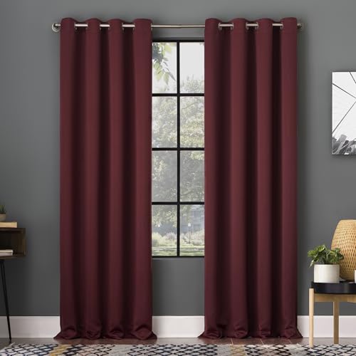 Produktbild: verdunkelungsvorhänge sun zero soho, energieeffizient, 137,2 x 25,4 cm, weinrot, 2 stück