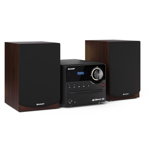 sharp xlb517dbr mikro-soundsystem 45w digitalradio dnb dab bluetooth usb cd mp3 braun