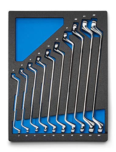 capri tools doppelsteckschlüssel set 75 grad 10 teile 6-24 mm mit werkzeugtray
