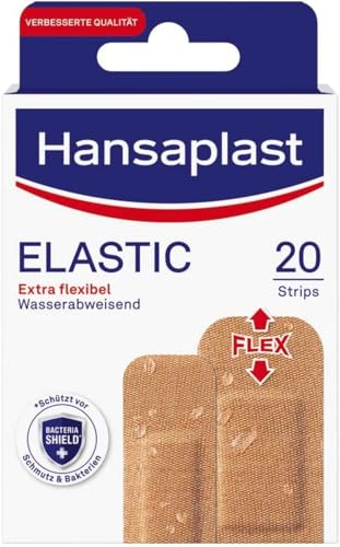 Hansaplast Elastic Pflaster 20 Strips | 1 m x 6 cm für Gelenke, Aqua Protect 24 St.