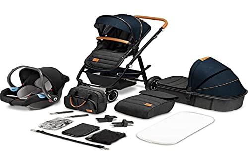 kinderwagen lionelo amber 3 in 1 mit sonnenschutz dach blau