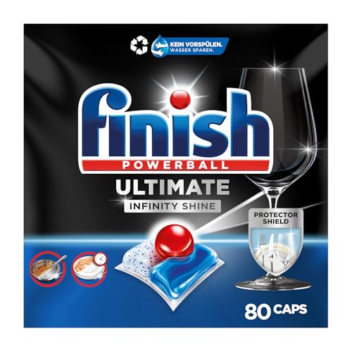 finish quantum infinity shine spülmaschinentabs, 80 tabs, kraftvolle reinigung für glas und silberbesteck