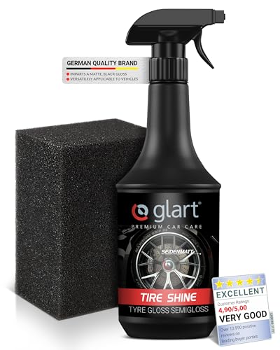 glart reifenglanz spray - reifenpflege schwarz, seidenglanz 1000ml, inkl. schwamm