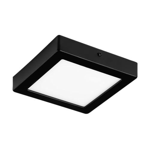 eglo led deckenleuchte idun, schwarze aufbauleuchte aus metall und kunststoff, 17 cm