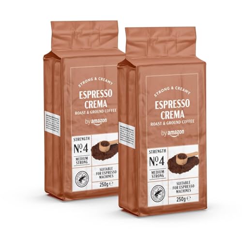 espresso crema gemahlener kaffee 500 g (2 x 250 g) - mittlere röstung by amazon
