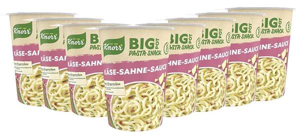 knorr big pasta snack pot käse-sahne-sauce 8x82g ab 9,71 statt 14