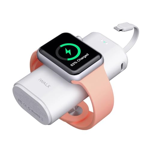 iWALK 3 in 1 Ladestation, tragbare Powerbank 9000mAh für Apple Watch, iPhone 14/13/12/11, USB-C, kabelintegriert