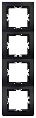 kopp 4-fach abdeckrahmen matt-schwarz für steckdosen und schalter 8,3 x 29,6 cm