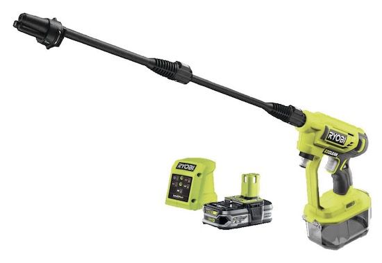 Produktbild: RYOBI Akku-Mitteldruckreiniger 18 V ONE+, 22 bar, 182 l/h, 6m Schlauch, 2,5Ah Akku, Ladegerät