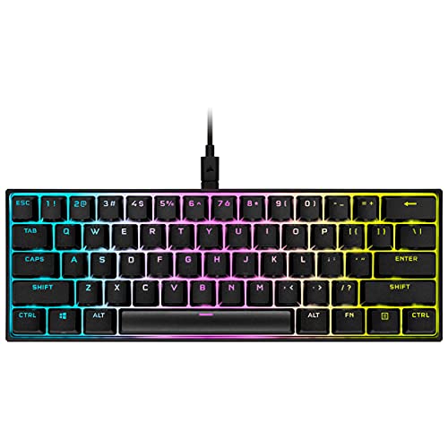 corsair k65 rgb mini gaming-tastatur 60% mit cherry mx speed tasten, qwertz, schwarz