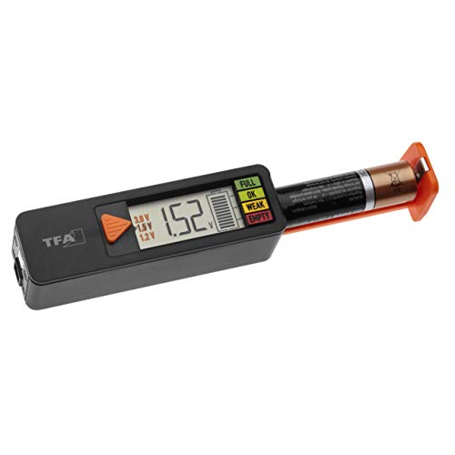 tfa dostmann batterietester batterycheck für aaa, aa, c, d, knopfzelle, schwarz