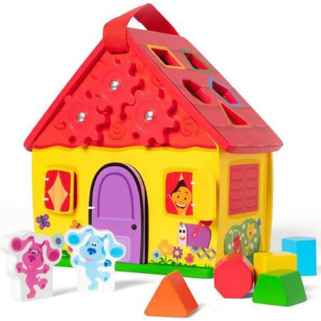 melissa & doug blue's clues holzhaus spielset zum sortieren von formen 8 teilig
