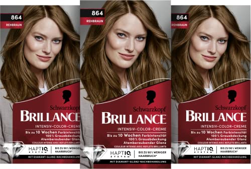 brillance intensiv color creme 864 rehbraun, dauerhafte haarfarbe mit glanz und pflege-Conditioner