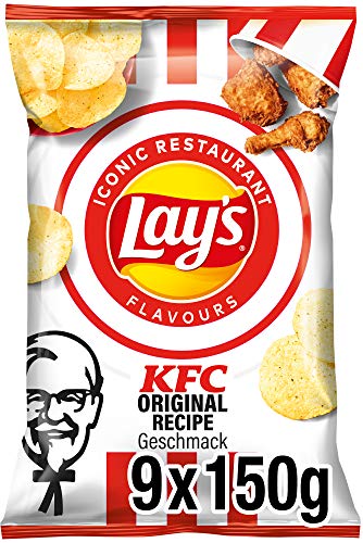 lay's kfc kentucky fried chicken chips, knusprig gewürzt, 9 x 150 g