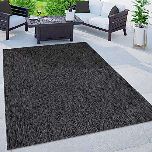 paco home outdoor teppich anthrazit flachgewebe sisaloptik 120x160 cm wetterfest pflegeleicht