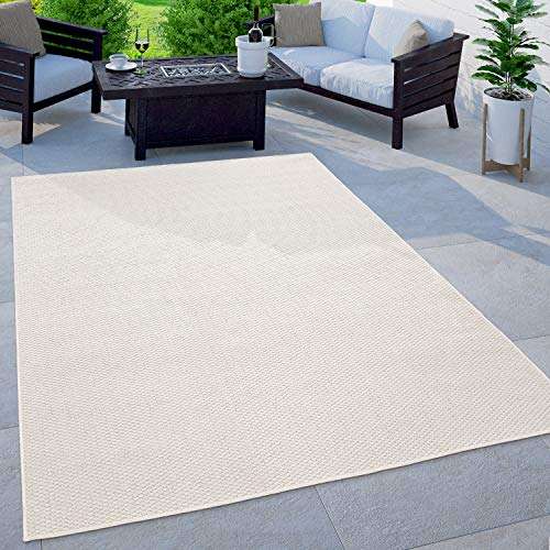 paco home outdoor teppich wetterfest pflegeleicht sisaloptik elfenbein 200x280 cm