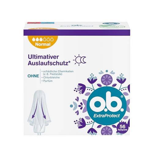 o.b. tampons extra protect normal 56 stk, auslaufschutz mit dynamic fit technologie