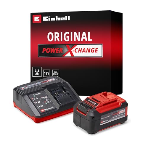 einhell 18 v starter kit 5.2 ah akku und schneller ladegerät für power x-change